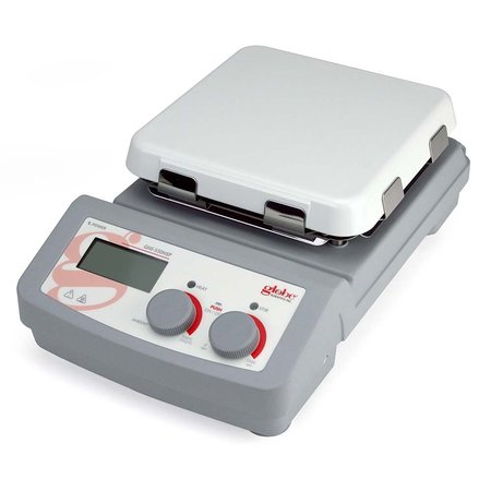 GLOBE SCIENTIFIC Hotplate Stirrer, Digital, 550C MaxTemp, 7x7" glass ceramic  top plate, w/RS232 port, 100-120v, 50-60Hz GHS-550HSP